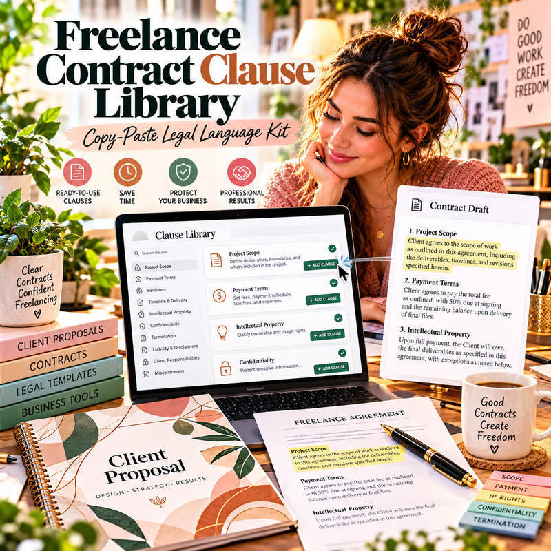 Freelance Contract Clause Library — Copy-Paste Legal Language Kit