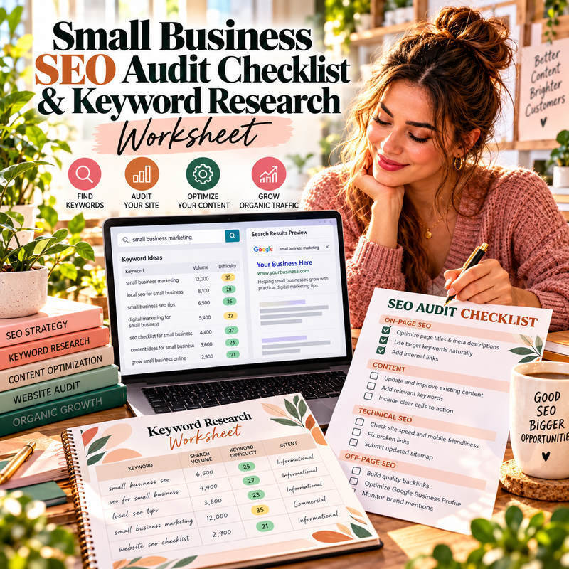 Small Business SEO Audit Checklist & Keyword Research Worksheet